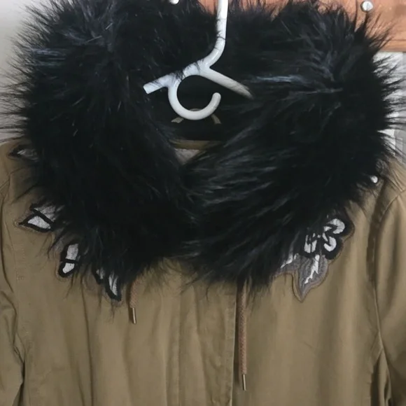 Ann Taylor LOFT Olive Faux Fur Hooded Jacket - Picture 3 of 16